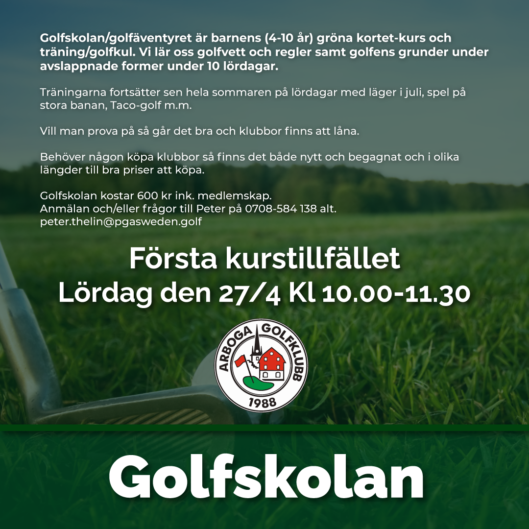 Golfskolan/Golfäventyret 2024 - Arboga GK