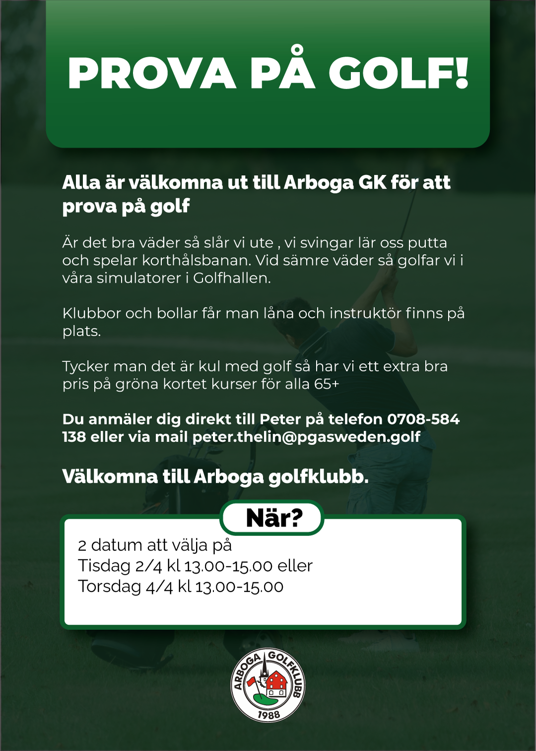 Prova på golf 65+