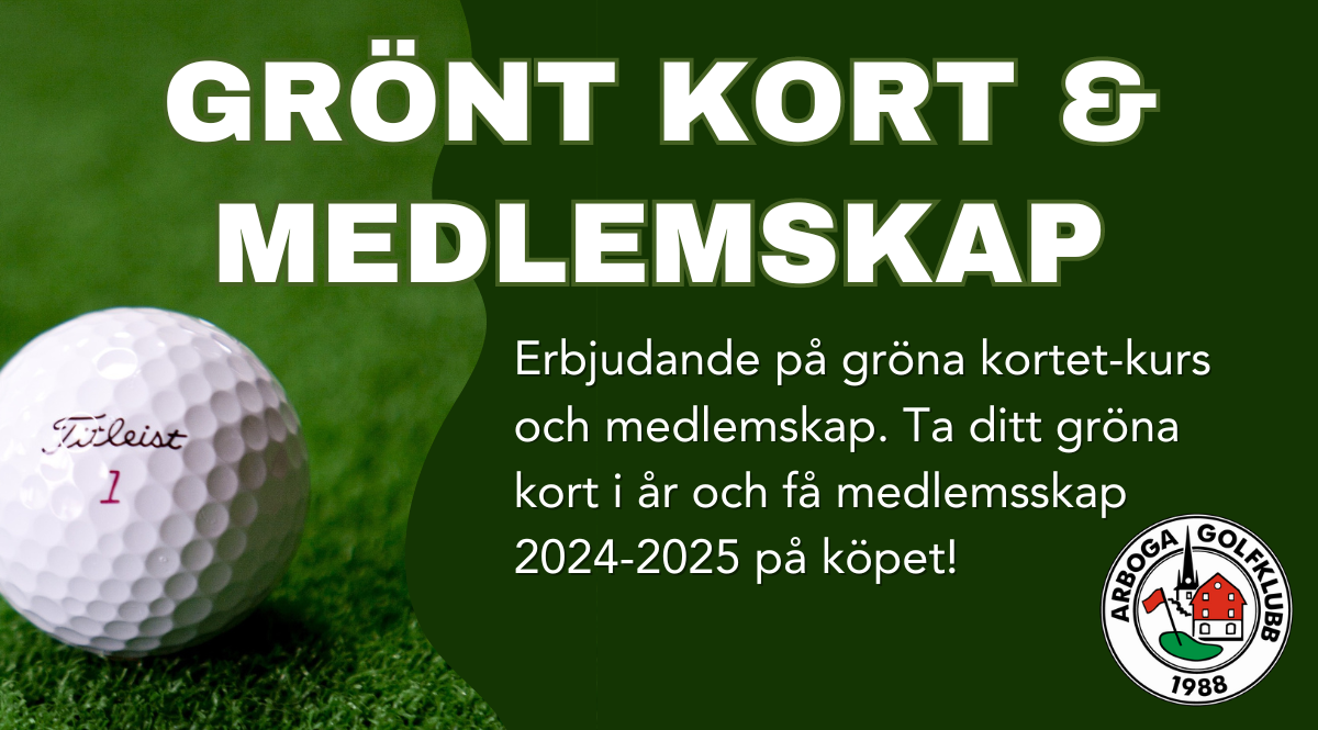 Grönt kort och medlemsskap 2024-2025 Arboga GK - Peters Golf