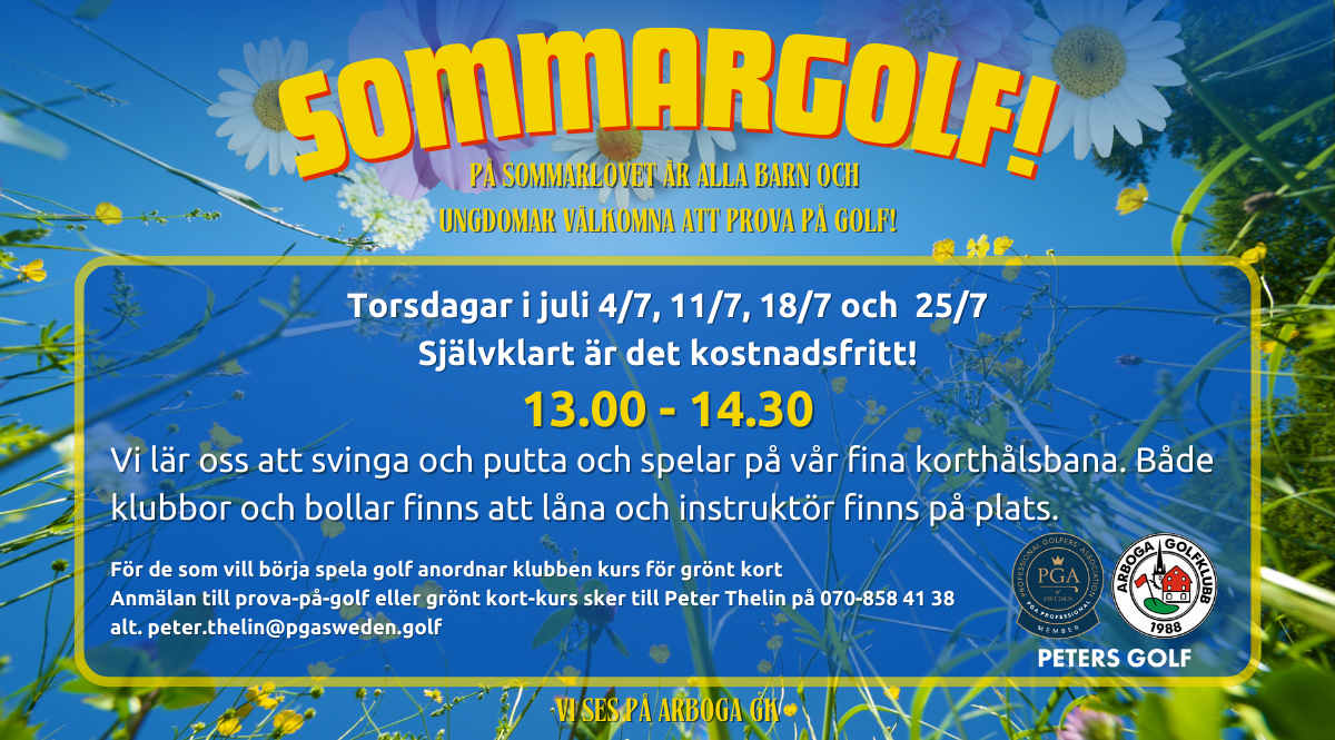 Sommargolf för alla barn och ungdomar - Peters Golf